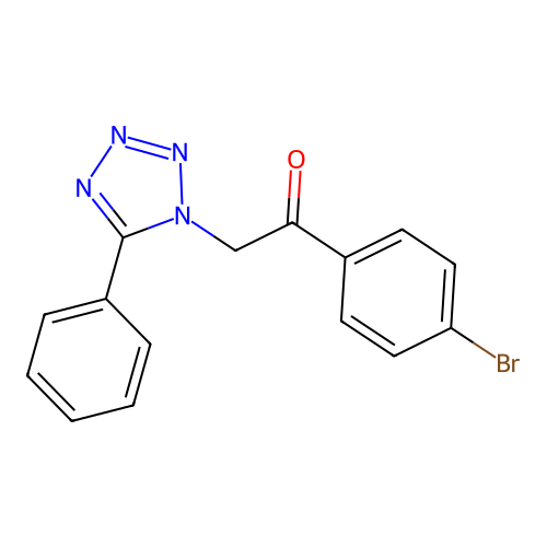 1-(4-bromophenyl)-2-(5-phenyl-1H-tetraazol-1-yl)ethanone structure