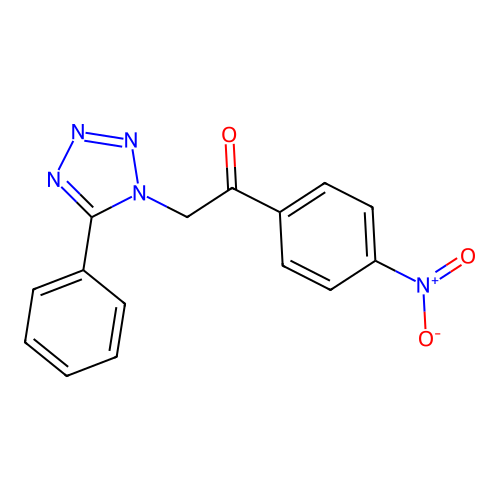 1-(4-nitrophenyl)-2-(5-phenyl-1H-tetrazol-1-yl)ethanone structure