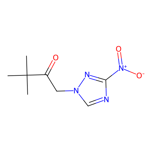 3,3-dimethyl-1-(3-nitro-1H-1,2,4-triazol-1-yl)butan-2-one structure