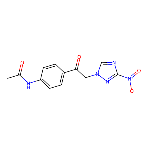 N-{4-[(3-nitro-1H-1,2,4-triazol-1-yl)acetyl]phenyl}acetamide structure