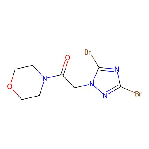 2-(3,5-dibromo-1H-1,2,4-triazol-1-yl)-1-(morpholin-4-yl)ethanone structure