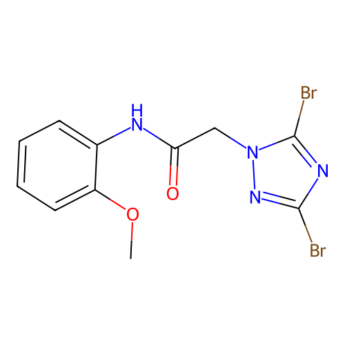 2-(3,5-dibromo-1H-1,2,4-triazol-1-yl)-N-(2-methoxyphenyl)acetamide structure
