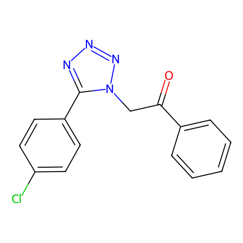 2-[5-(4-chlorophenyl)-1H-tetraazol-1-yl]-1-phenylethanone structure