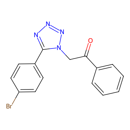 2-[5-(4-bromophenyl)-1H-tetraazol-1-yl]-1-phenylethanone structure