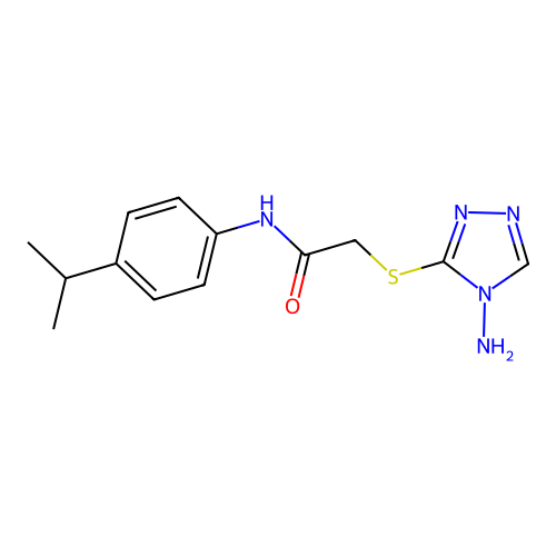 2-[(4-amino-4H-1,2,4-triazol-3-yl)sulfanyl]-N-(4-isopropylphenyl)acetamide structure