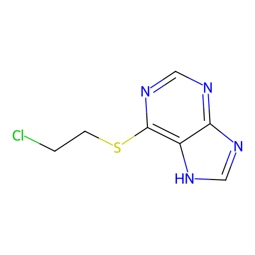 6-(2-chloroethylsulfanyl)-7H-purine structure
