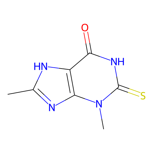 6H-Purin-6-one, 1,2,3,7-tetrahydro-3,8-dimethyl-2-thioxo- structure