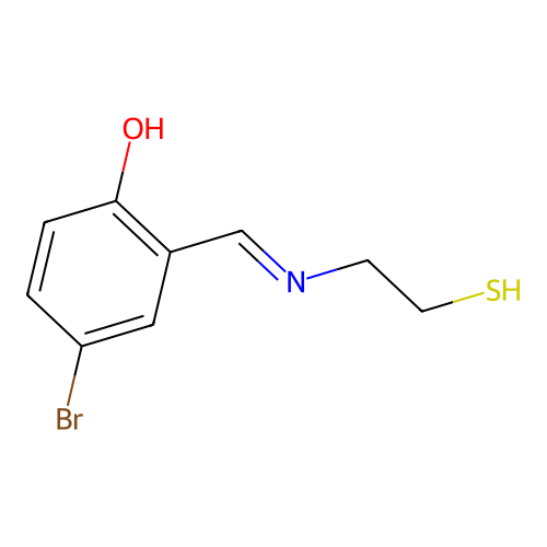Phenol, 4-bromo-2-[[(2-mercaptoethyl)imino]methyl]- structure