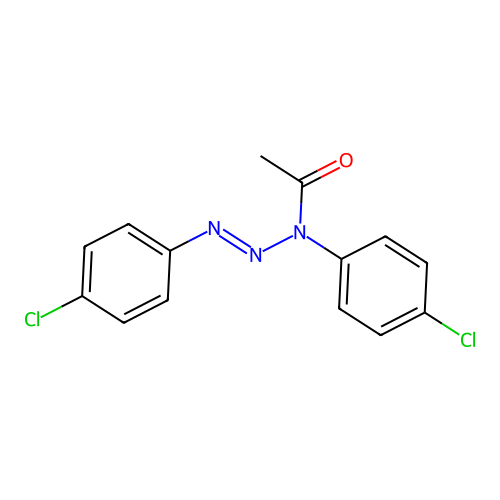 N-(4-chlorophenyl)-N-[(4-chlorophenyl)diazenyl]acetamide structure