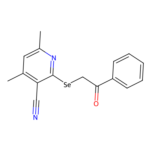 4,6-Dimethyl-2-[(2-oxo-2-phenylethyl)selanyl]pyridine-3-carbonitrile structure