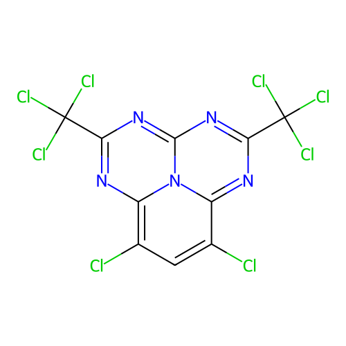 7,9-Dichloro-2,5-bis(trichloromethyl)-1,3,4,6,9b-pentaazaphenalene structure