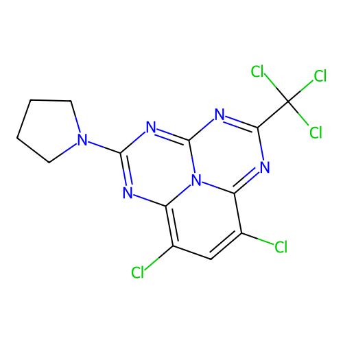7,9-dichloro-2-trichloromethyl-5-(1-pyrrolidino)-1,3,4,6,9b- structure