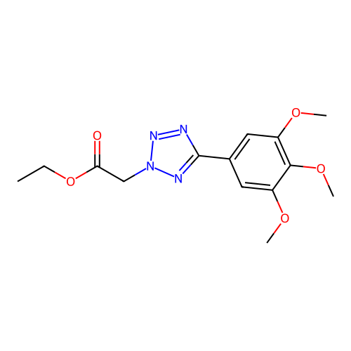 ethyl [5-(3,4,5-trimethoxyphenyl)-2H-tetrazol-2-yl]acetate structure