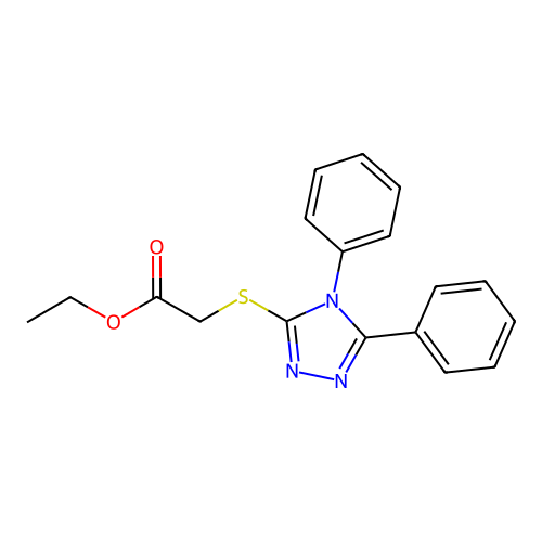 Ethyl 2-[(4,5-diphenyl-4H-1,2,4-triazol-3-yl)thio]acetate structure
