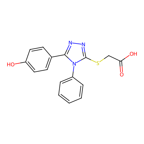 {[5-(4-hydroxyphenyl)-4-phenyl-4H-1,2,4-triazol-3-yl]sulfanyl}acetic acid structure