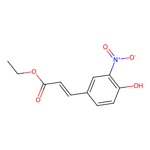 ethyl (2E)-3-(4-hydroxy-3-nitrophenyl)prop-2-enoate structure