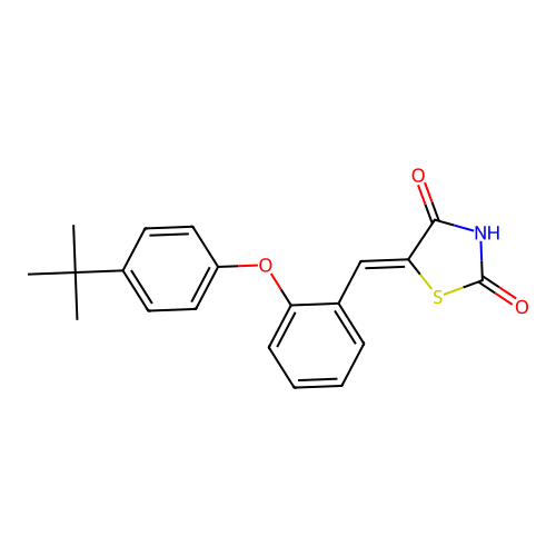 (5Z)-5-[[2-(4-tert-butylphenoxy)phenyl]methylidene]-1,3-thiazolidine-2,4-dione structure