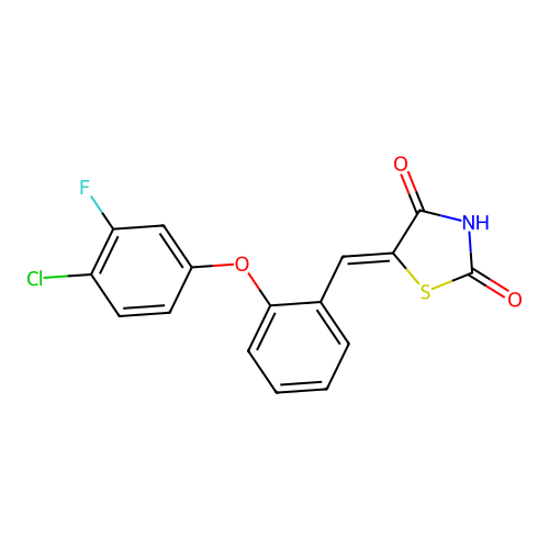 5-[[2-(4-Chloro-3-fluorophenoxy)phenyl]methylidene]-1,3-thiazolidine-2,4-dione structure