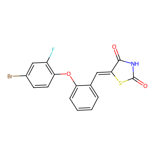 5-[[2-(4-Bromo-2-fluorophenoxy)phenyl]methylidene]-1,3-thiazolidine-2,4-dione structure