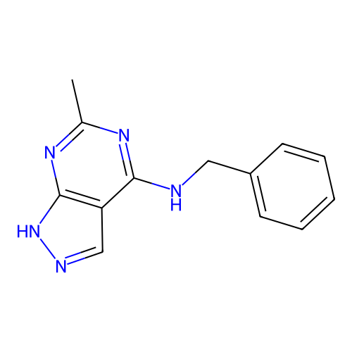 N-benzyl-6-methyl-1H-pyrazolo[3,4-d]pyrimidin-4-amine structure