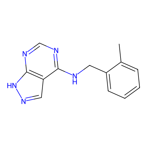 N-[(2-methylphenyl)methyl]-1H-pyrazolo[5,4-d]pyrimidin-4-amine structure