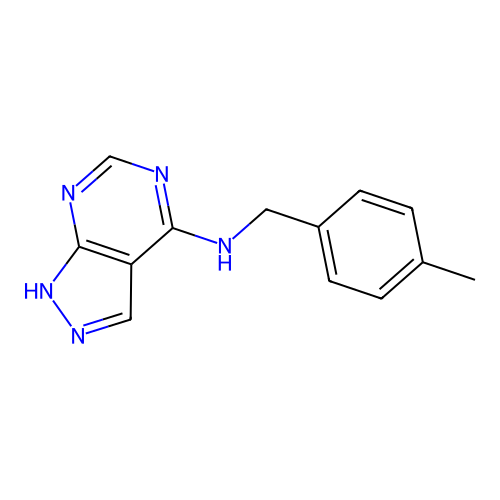 N-[(4-methylphenyl)methyl]-1H-pyrazolo[5,4-d]pyrimidin-4-amine structure
