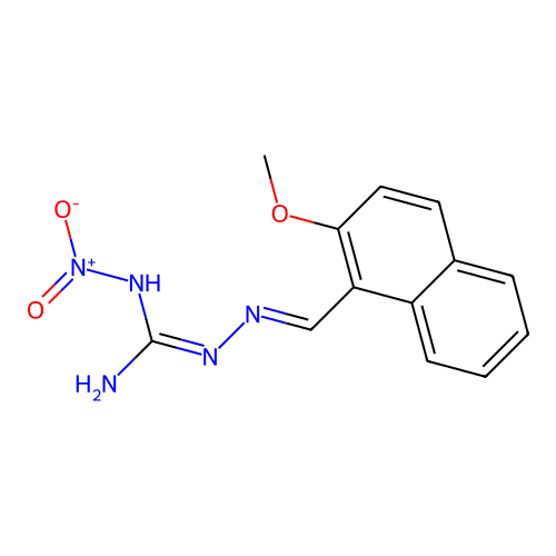 Guanidine,1-[[(2-methoxy-1-naphthyl)methylene]amino]-3-nitro-(7ci) structure