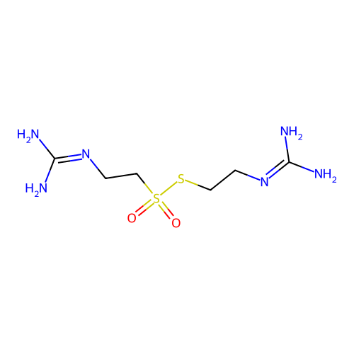 2-[2-[2-(Diaminomethylideneamino)ethylsulfanylsulfonyl]ethyl]guanidine structure