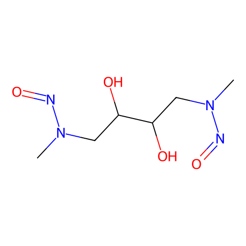 N-[2,3-Dihydroxy-4-(methyl-nitroso-amino)butyl]-N-methyl-nitrous amide structure