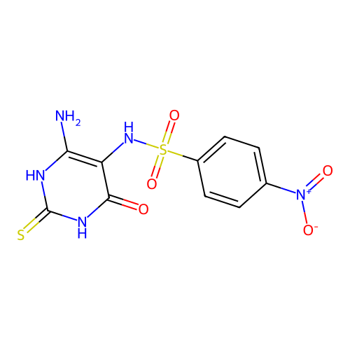 N-(6-amino-4-oxo-2-sulfanylidene-1H-pyrimidin-5-yl)-4-nitrobenzenesulfonamide structure