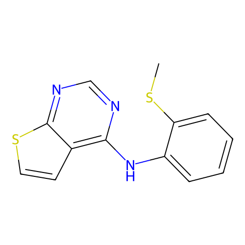 Thieno[2,3-d]pyrimidin-4-amine, N-[2-(methylthio)phenyl]- structure