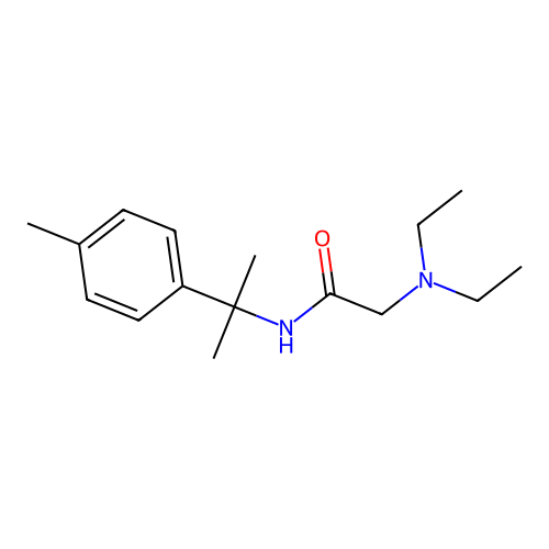 Acetamide, 2-(diethylamino)-N-(alpha,alpha,p-trimethylbenzyl)- structure