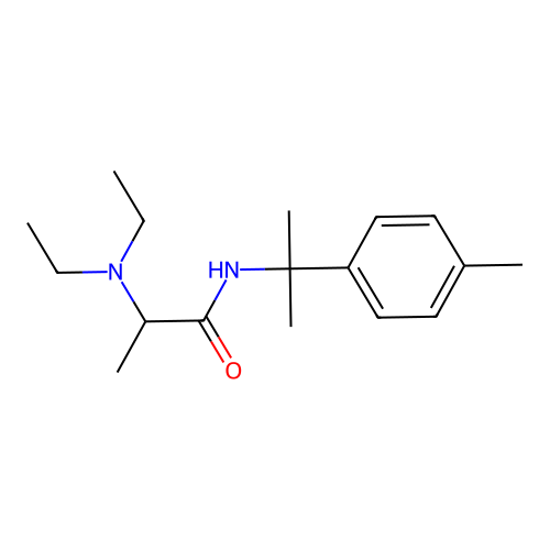 Propionamide, 2-(diethylamino)-N-(alpha,alpha,p-trimethylbenzyl)- structure