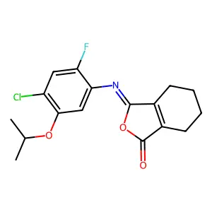 3-(4-Chloro-2-fluoro-5-propan-2-yloxyphenyl)imino-4,5,6,7-tetrahydro-2-benzofuran-1-one structure