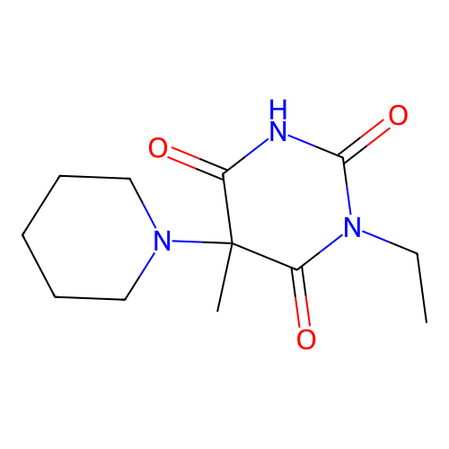 1-Ethyl-5-methyl-5-piperidin-1-yl-1,3-diazinane-2,4,6-trione structure