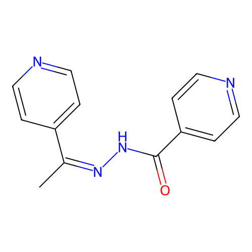 N-(1-pyridin-4-ylethylideneamino)pyridine-4-carboxamide structure