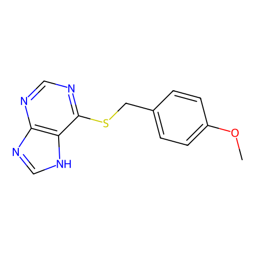 Purine, 6-(p-methoxybenzylthio)- structure