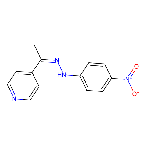 4-nitro-N-(1-pyridin-4-ylethylideneamino)aniline structure