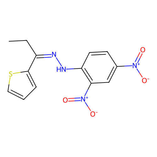 2,4-dinitro-N-(1-thiophen-2-ylpropylideneamino)aniline structure