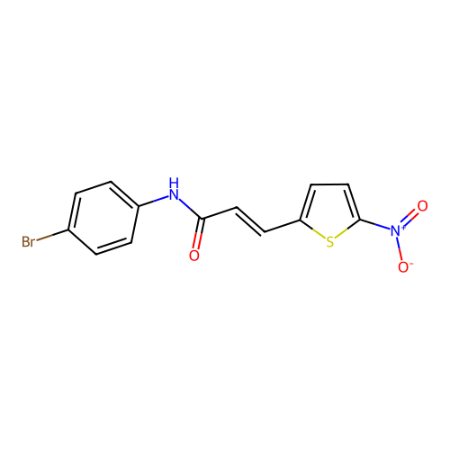 (E)-N-(4-bromophenyl)-3-(5-nitrothiophen-2-yl)acrylamide structure