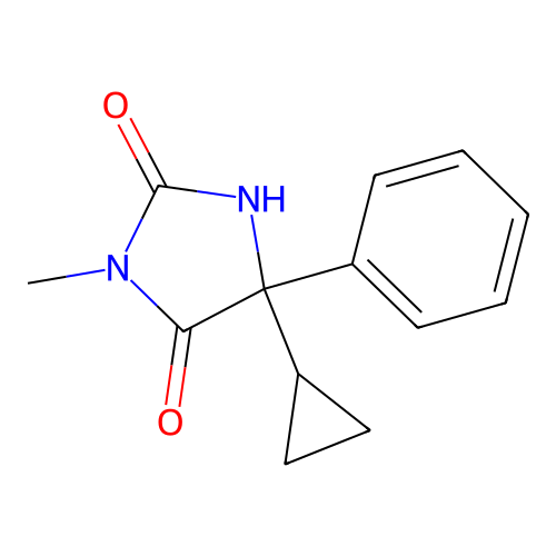 5-Cyclopropyl-3-methyl-5-phenylimidazolidine-2,4-dione structure