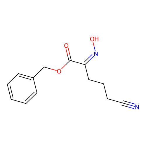 Benzyl 5-cyano-2-(hydroxyimino)pentanoate structure