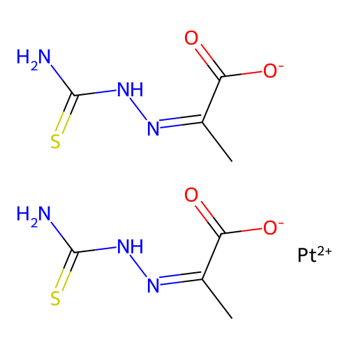 Pyruvic acid thiosemicarbazone-platinum complex structure