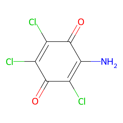 2-Amino-3,5,6-trichlorocyclohexa-2,5-diene-1,4-dione structure