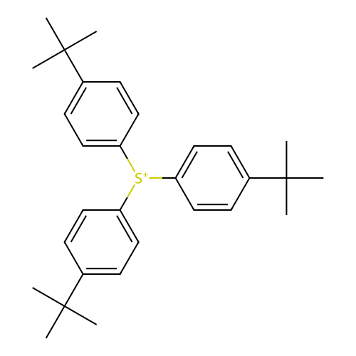 Tris[4-(1,1-dimethylethyl)phenyl]sulfonium structure