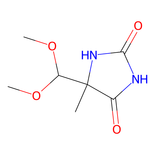 5-(Dimethoxymethyl)-5-methylimidazolidine-2,4-dione structure