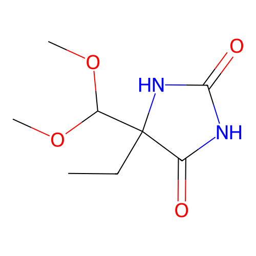 5-(Dimethoxymethyl)-5-ethylimidazolidine-2,4-dione structure