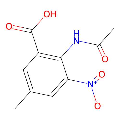 2-Acetamido-5-methyl-3-nitrobenzoic acid structure