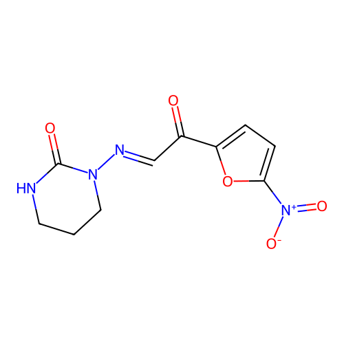 2(1H)-Pyrimidinone, tetrahydro-1-(((5-nitro-2-furoyl)methylene)amino)- structure