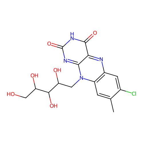 7-Chloro-8-methyl-10-(2,3,4,5-tetrahydroxypentyl)benzo[g]pteridine-2,4-dione structure